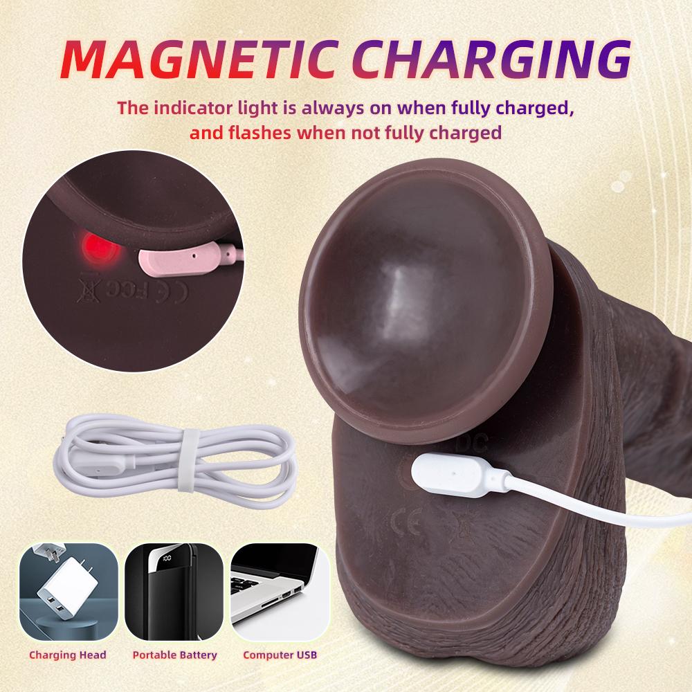 Thrusting Realistic Penis Dildo Vibrator Sex Toys for Ladies Women Sexual Wellness Telescopic Dildo Female Masturbation Strong Suction Cup Adult Toys