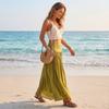 Gonna Lunga Donna Vita Alta Stile Boho Vita Elastica Gonna Lunga Pieghettata Tessuto Leggero e Fluido Abbigliamento Estivo