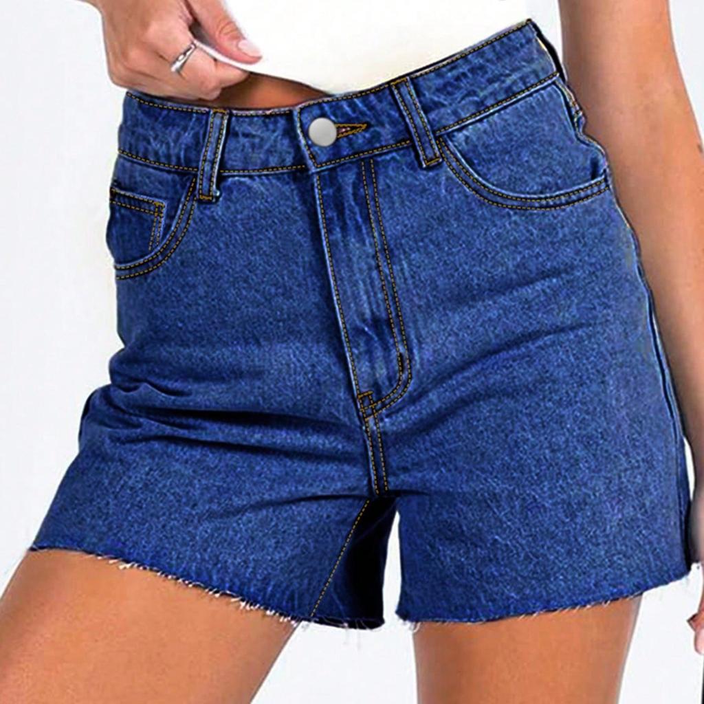 Women's Color Jeans Stretch Slim Fit Distressed Denim Shorts