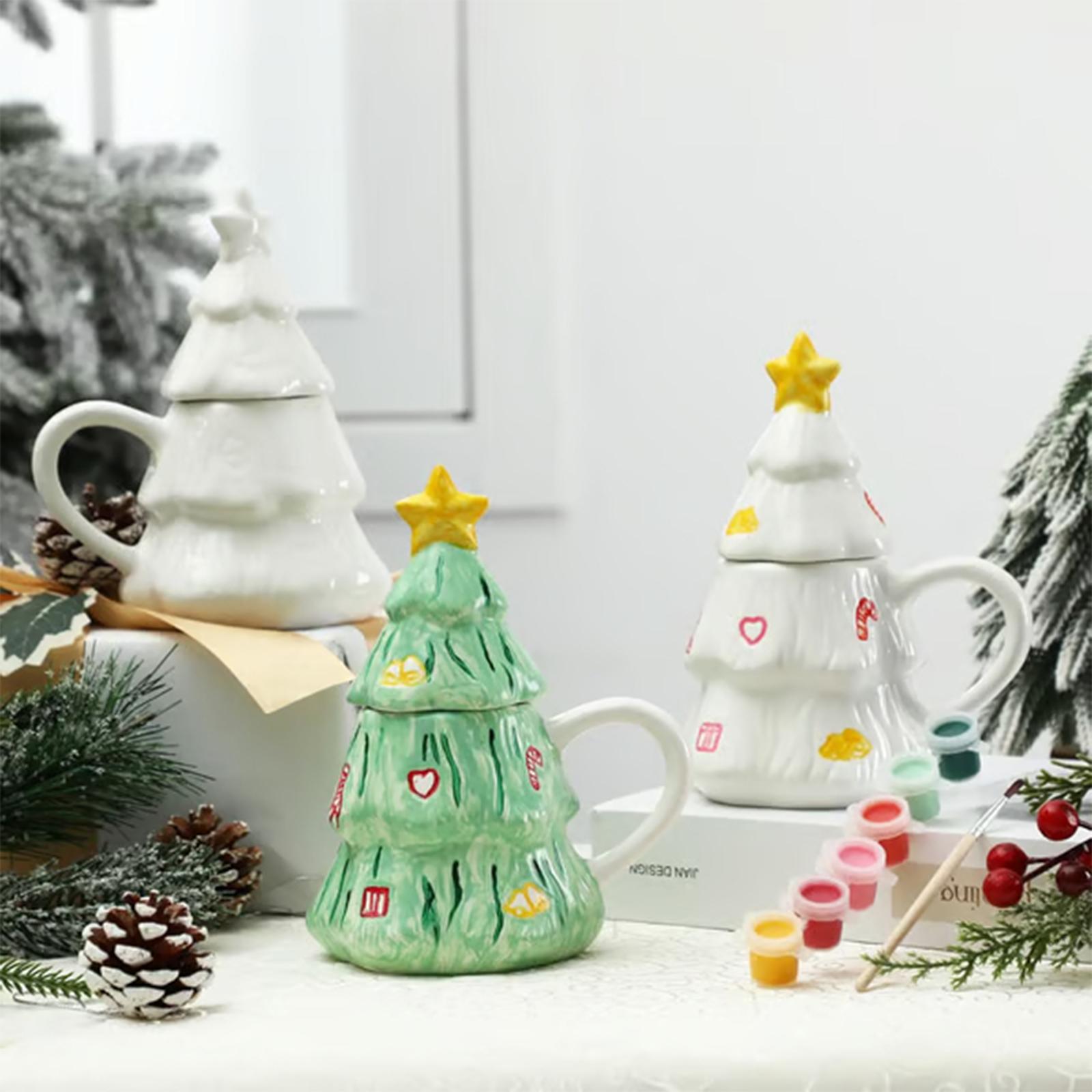 

Christmas Tree Painting Mug Set, DIY Christmas Mug Painting Set, Ceramic Tree Pattern Mug, Creative Coffee Mug, Holiday Art Activities 15ml One Size