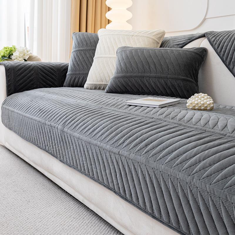 French Cream StyleSofa Cushion Mat Living Room Solid Color L Shape Sofa Towel Couch Cover Sofa Cushion Cover Home Protection