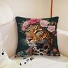 Wreath for Leopard Cushion Cover Pillow Case Plush Fabric Soft Double Sided Print Sofa Cushion Cover Throw Pillow Covers