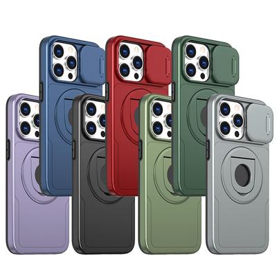 New for IPhone15Pro Ring Phone Case Magsafe Magnetic Holder for Apple 15Plus Push Window Cover