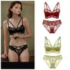 Set Lingerie Sexy Sottile in Pizzo Francese, Set Reggiseno Minimizer Anti-Caduta per Donne con Seno Abbondante