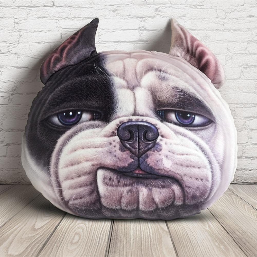 3D 40CM Cat Dog Head Pillow Cushion Realistic Car Seat Cushion  Multipurpose