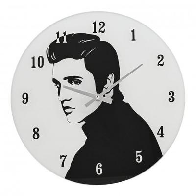 Hometime Iconic Collection Glass Wall Clock 30cm The King Of Rock & Roll