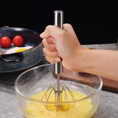 Stainless Steel Semi-automatic Egg Beater Hand Mixer Rotary Press Egg Cream Milk Household Kitchen Supplies