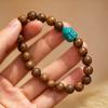 Exquisite Carving Bracelet: Agarwood, Imitation Beeswax, Turquoise & Hetian Jade