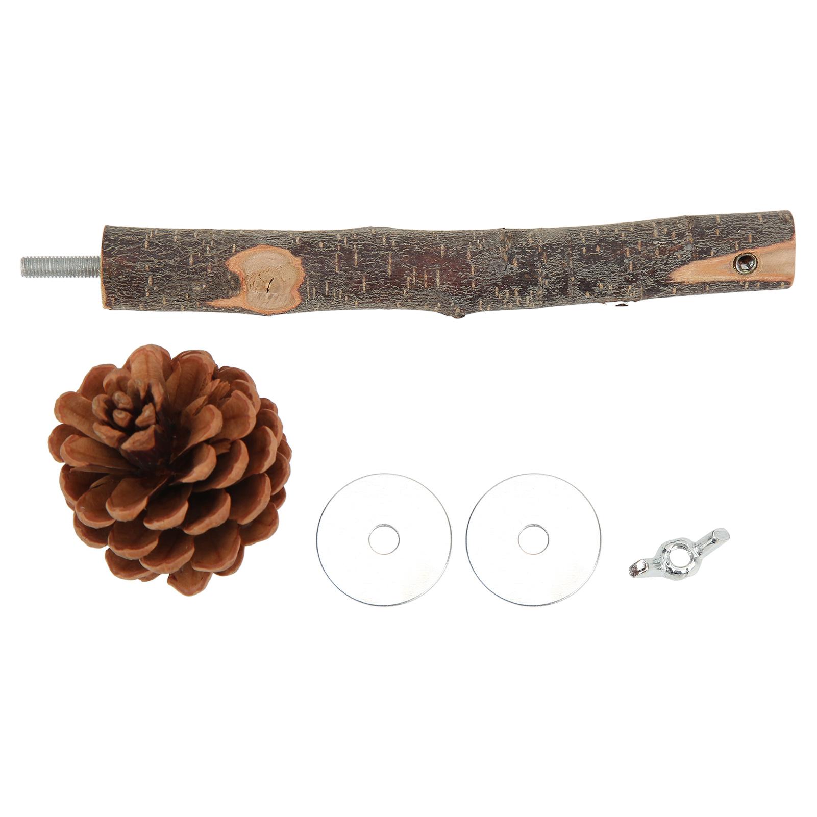 

Натуральная жердочка для птиц, жердь, жевательная жердочка из яблоневого дерева, аксессуары для клетки с сосновой шишкой для S