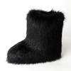 Stivali da neve caldi in pelliccia di procione imitazione monopezzo in pelliccia invernale da donna, scarpe pelose, stivali da esterno