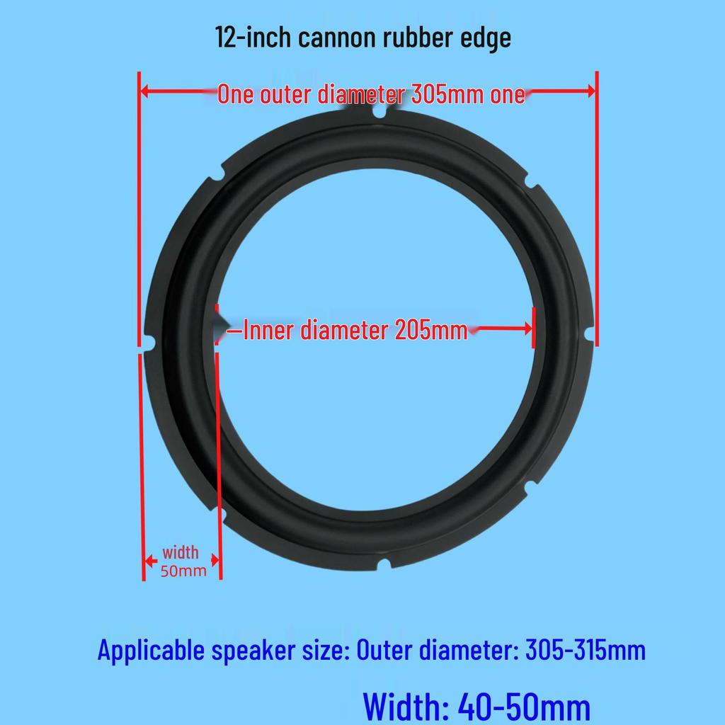 Rubber Edge Rings for Speakers: 6.5, 8, 10, 12 Inch