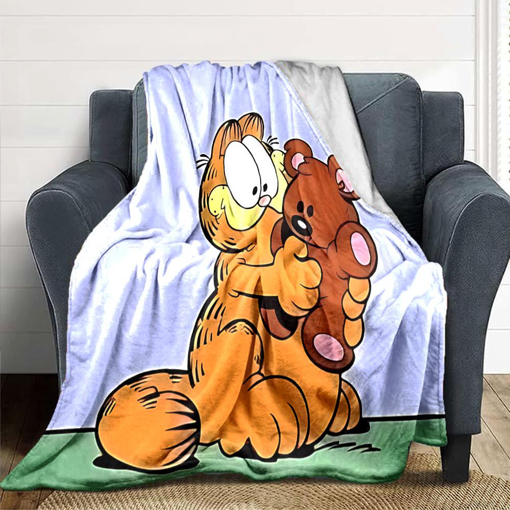 1Pc Garfield'S Starry Adventure Blanket For Couch Bed Plush Cozy Fuzzy Blanket Super Soft Warm Blankets For Fall And Winter 091874