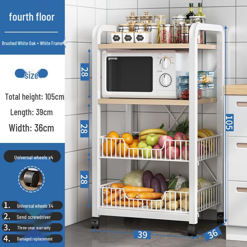 Freestanding Multi-Layer Kitchen Storage Rack for Microwave & Cookware