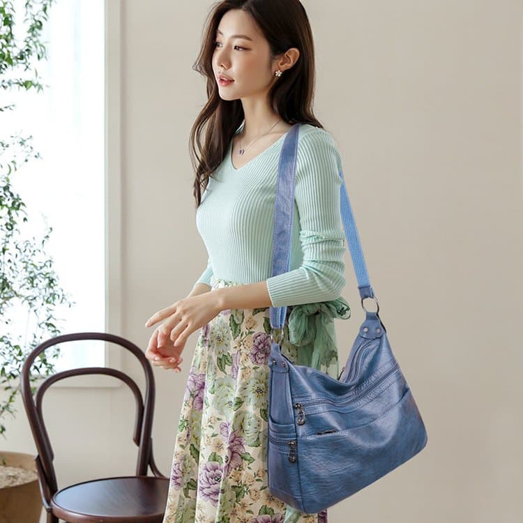 Damen Weiches Leder Großvolumige Ein-Schulter Umhängetasche