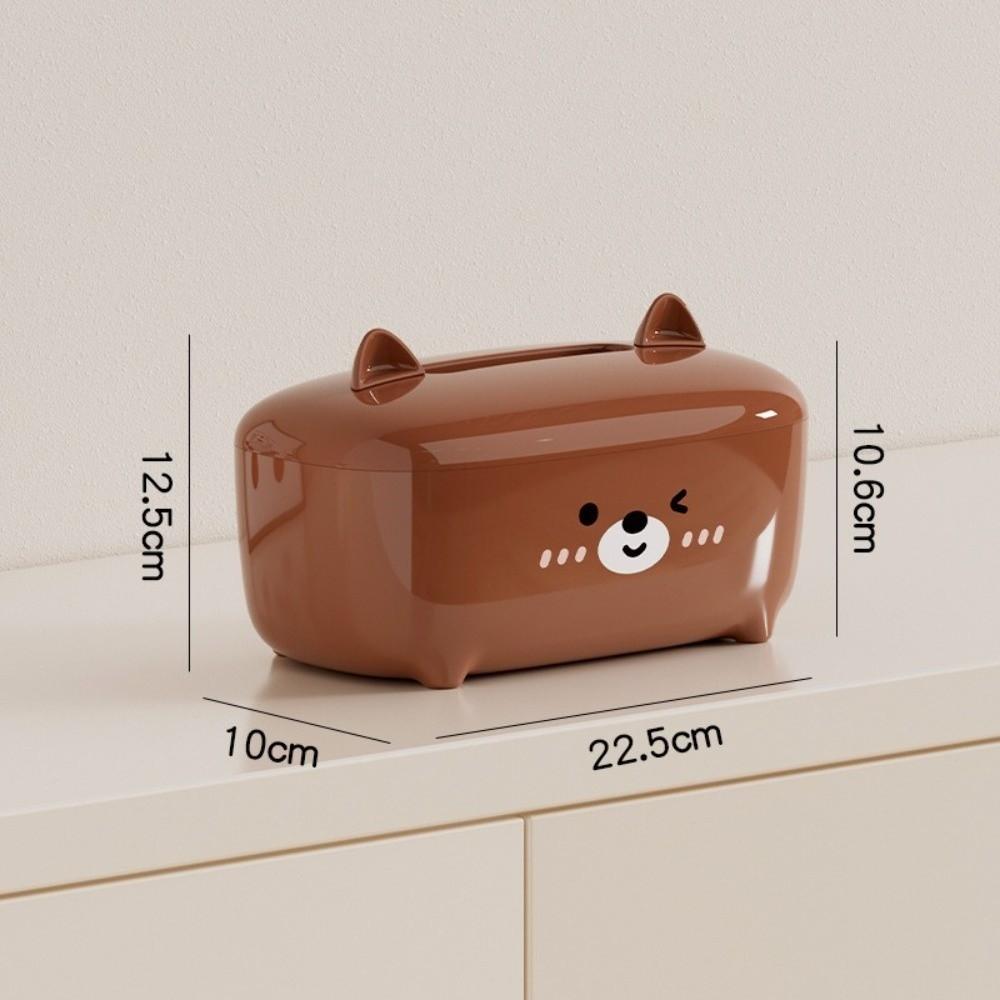 Cartoon Animal Tissue Box Non-Slip Base Large Capacity Napkin Container Thickened Space Saving Paper Towel Holder Desktop Use