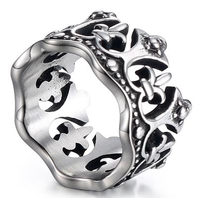 2026 European and American Fashion Retro Crown Ring, Personalized Men's Index Finger Ring Jewelry