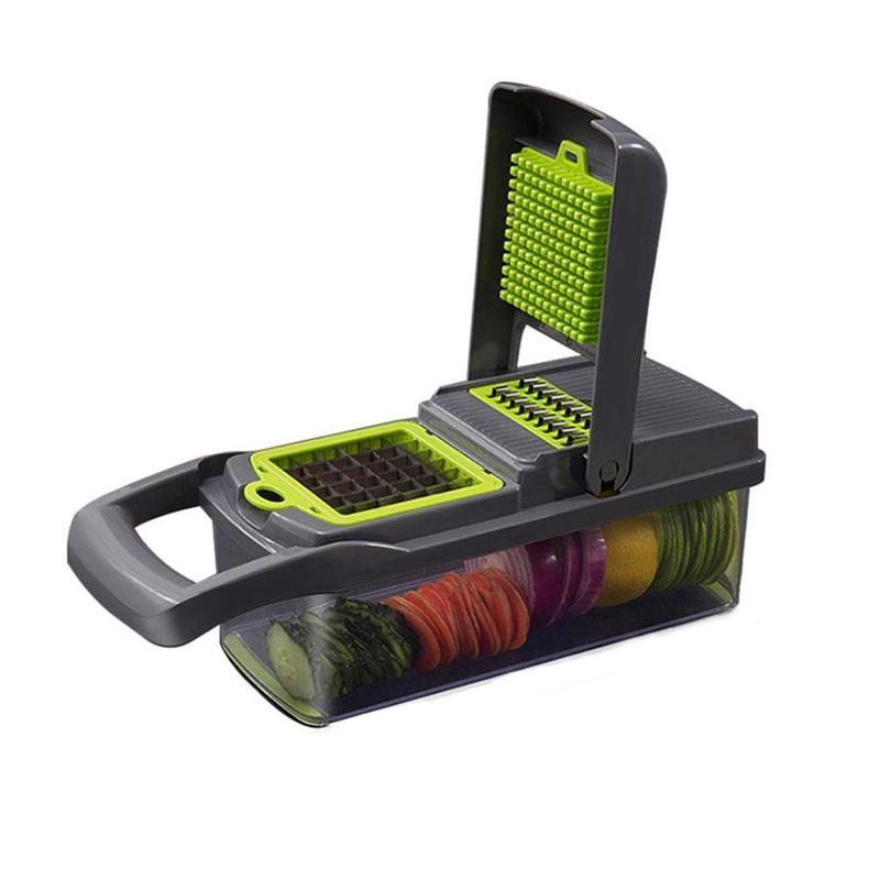 MaleWardrobe3 Lâminas de corte em cubos Batata Alho Descascador Ralador Dicer Ferramentas de cozinha