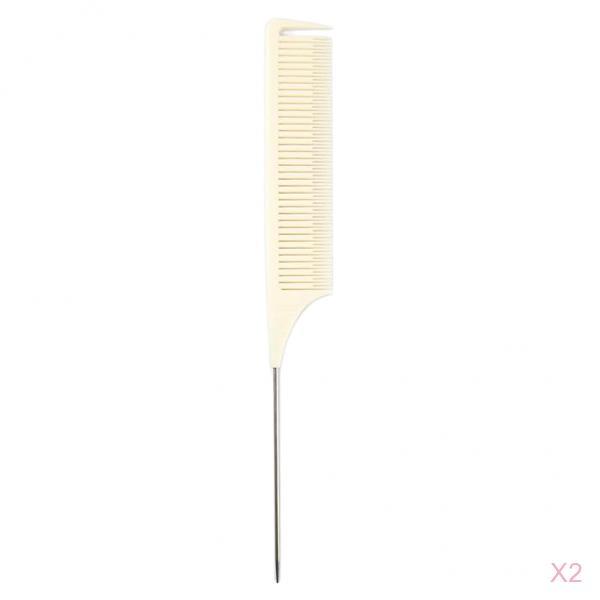 2x Professional Weaving Highlighting Foiling Hair Comb For Salon Beige