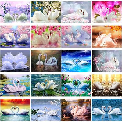 DIY 5D Diamant Malerei Schwan Tier voller runder Quadrat Bohrer Mosaik Kreuzstich Diamant Stickerei Bild Strass Home Decor