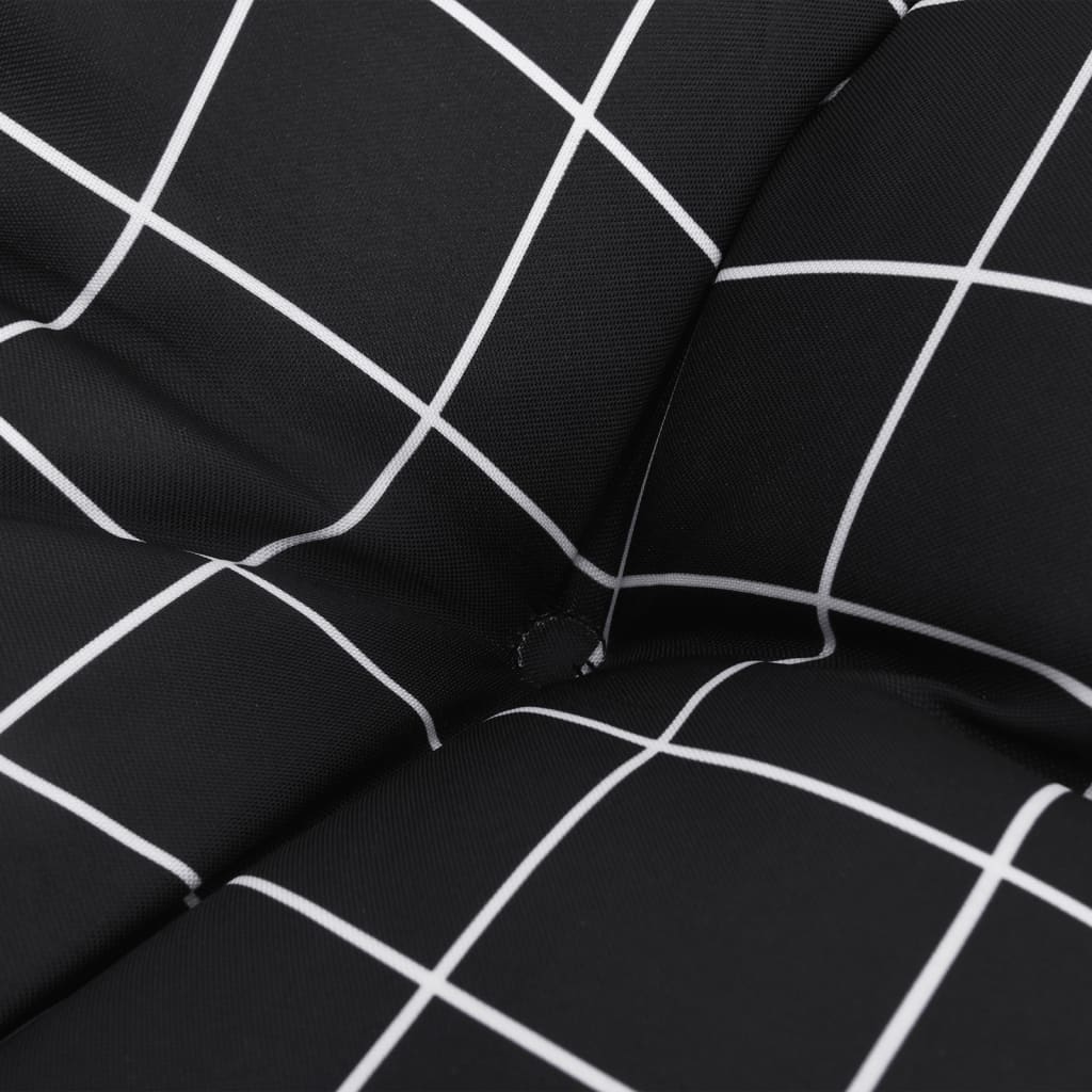 Chair Cushions 4 Pcs Black Checkered Pattern 50x50x7 Cm Oxford Fabric