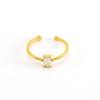 Stainless Steel Square Ring with Cubic Zirconia for Women - European & American Style Light Luxury Titanium Steel Ring
