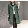 Herbst 2025 Damen Casual Grüner Mittellanger Trenchcoat - Neu, Locker geschnitten, Vielseitige Petite Oberbekleidung.