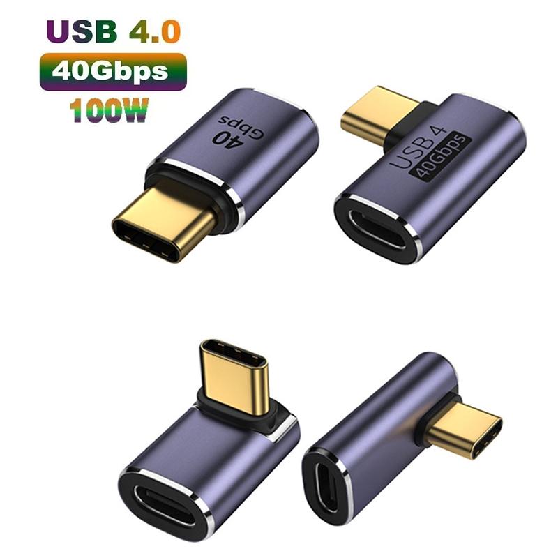 USB 4.0 Type C Male To Type C Female Converter Male To Female Adapter L Style Converter For Phone PC Laptops USB C Data Adapter