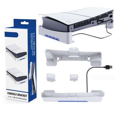 2025 Upgraded Horizontal Stand for PS5 Slim Disc & Digital Gaming Console Accessories with Charging Data USB Hub for PS5 Controller