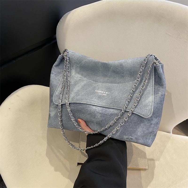 

Новая модная сумка через плечо, весенняя женская модная сумка-тоут, модная женская сумка, большая вместимость, сумка через плечо с цепочкой