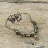 Green Tourmaline Rough Necklace Electroformed Copper Necklace Real Gemstone Jewelry Adjustable Chain Necklace Handmade Electroformed Jewelry