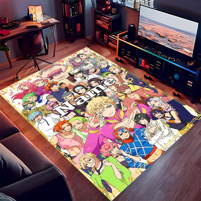 Custom Personalization JoJo's Bizarre Adventure Print Area Rug - Soft, Washable Non-Slip Indoor Mat,Living Room,Home&Office Decorative Rug