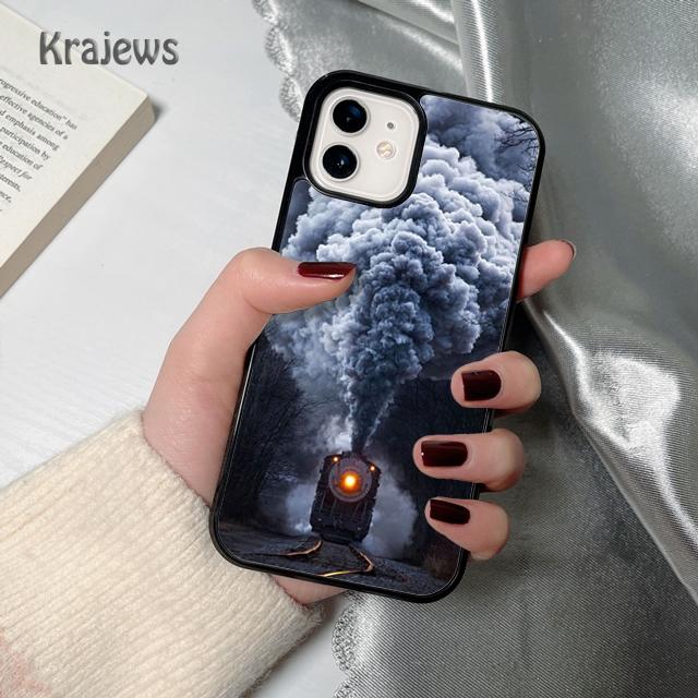 

Krajews Vintage Steam Train Railway Phone Case Cover For iPhone 17 Air 16 15 14 plus 12 13 pro max coque Fundas iPhone 15plus
