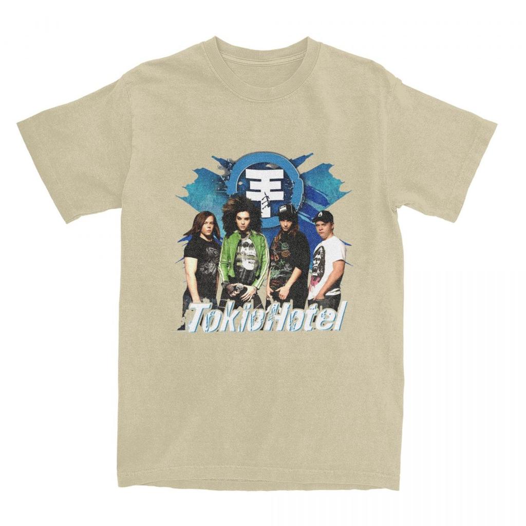 Man TShirt Tokio Hotel TShirts Leisure German Music Band Summer Tee Shirt Vintage Pattern Cotton Tops Plus Size 6XL