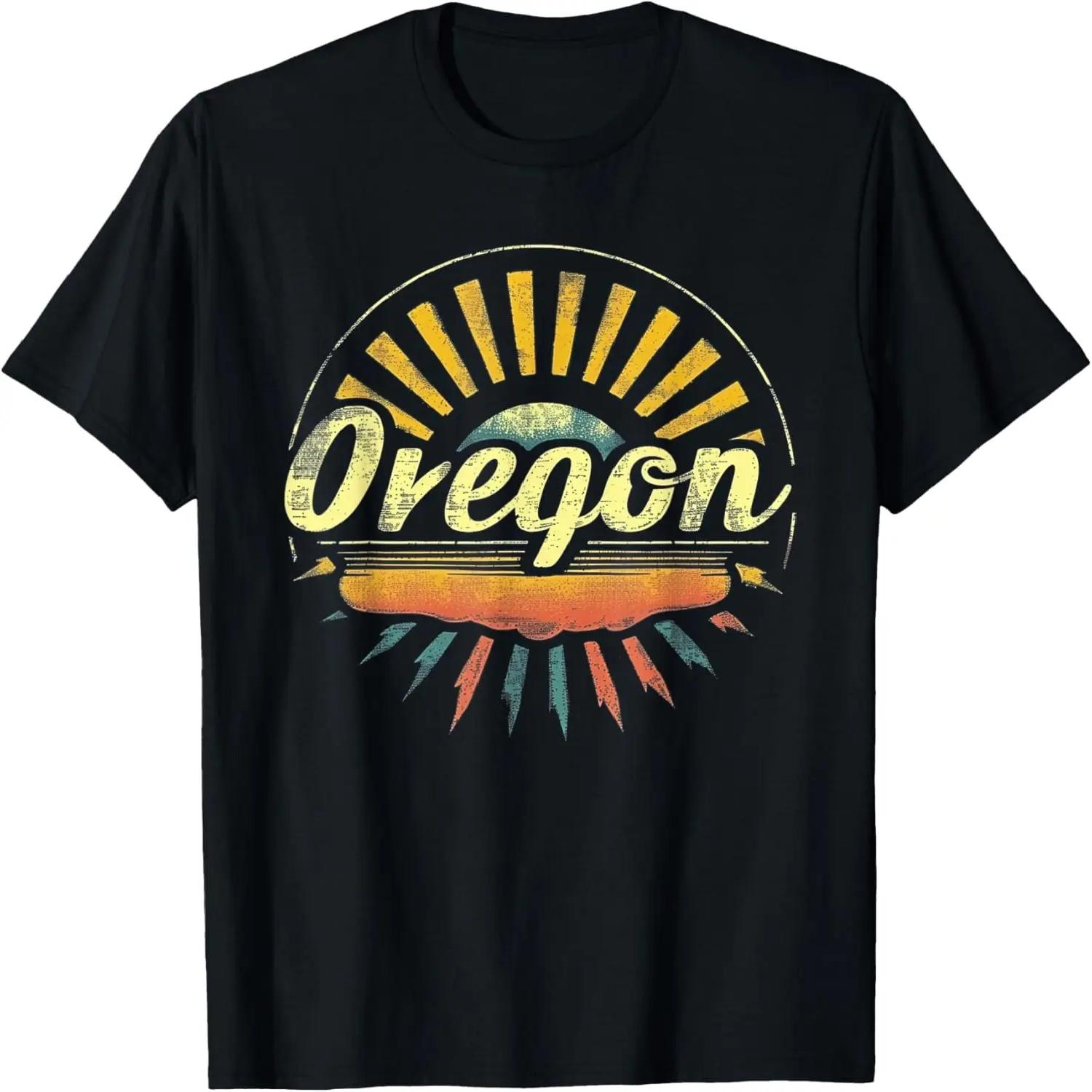 Oregon - Cool Funny Graphic Vintage Men Women Kids Retro T-Shirt S чёрный