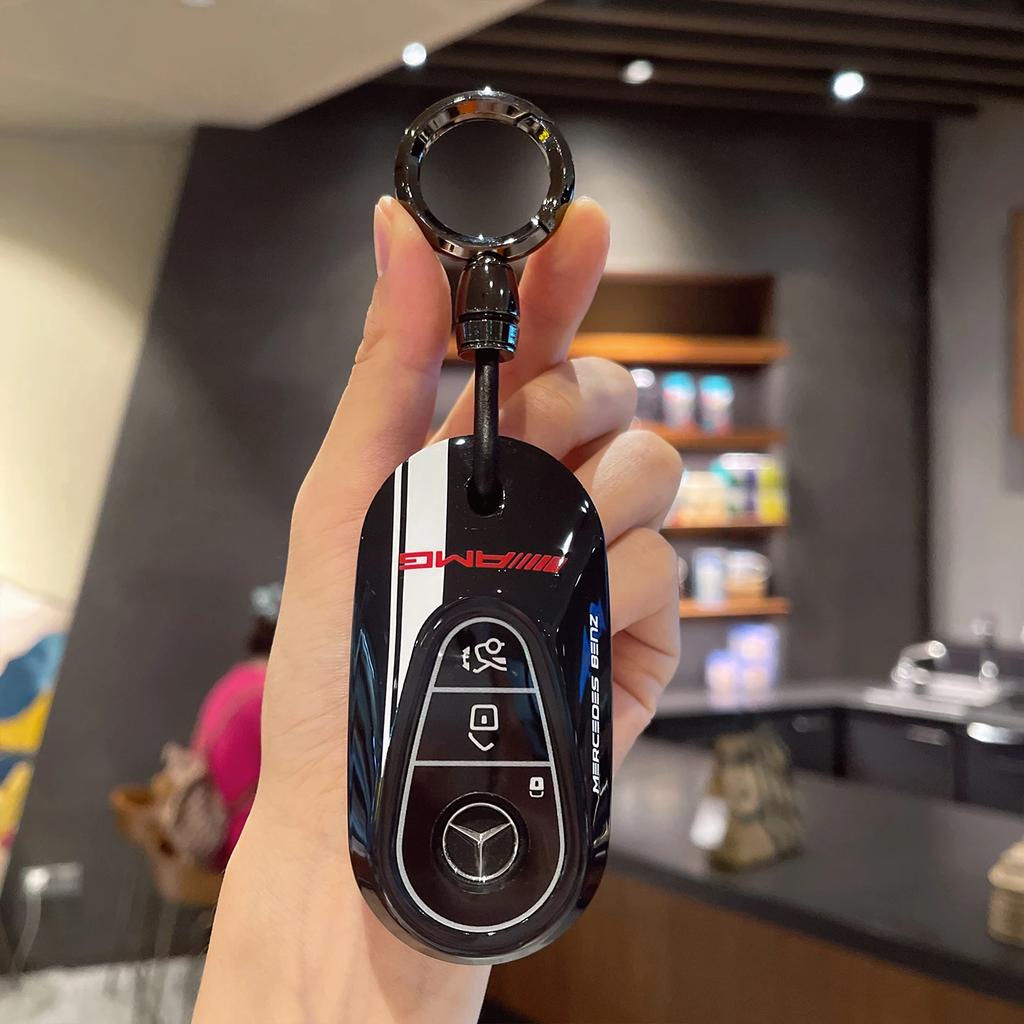 Car Remote Key Case Cover For Mercedes Benz A C E S G Class GLC CLE CLA GLB GLS W177 W205 W213 W222 X167 AMG QV2