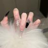 New Fashion Luxury Long Tip Wear Armor Champagne Gold Nail Art Black Flash Cat's Eye Removable Handmade Nail Art Tool