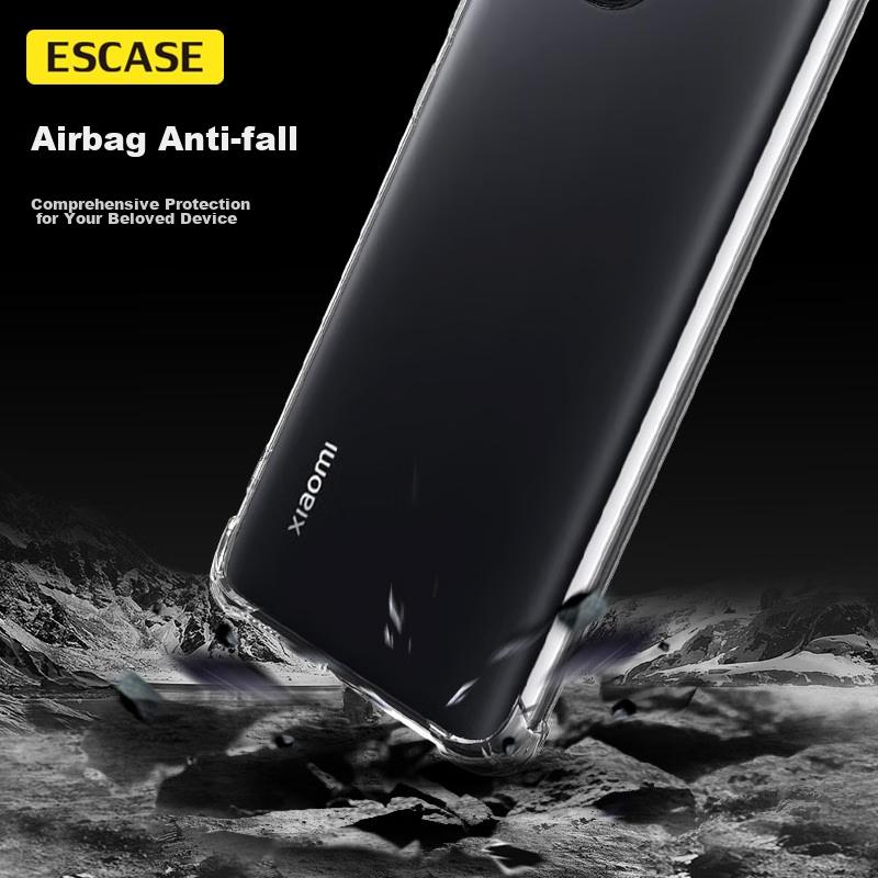 ESCASE Xiaomi 11 Phone Case Protective Cover, TPU Full Coverage Airbag Shockproof Case (With Lanyard Hole), ES-Ip9 Series Upgraded Transparent White