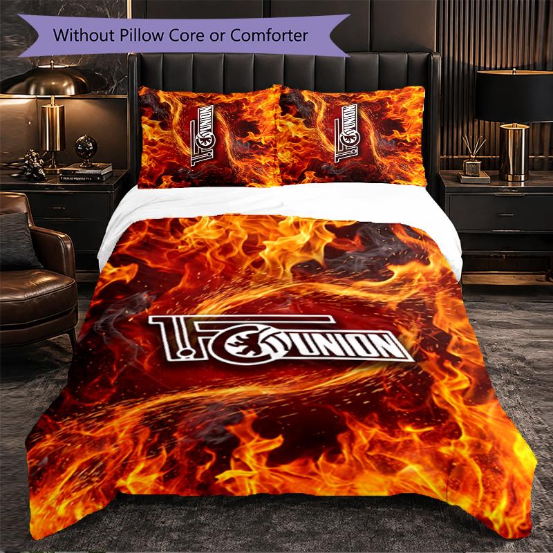Biancheria da Letto a Tema Union Berlin FC Set 3 Pezzi Copripiumino Biancheria da Letto Decorativa per Camera Adolescenti Decorazione Casa