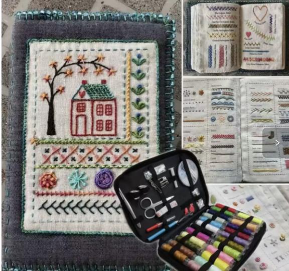 Quaderno di Ricamo, Libro di Ricamo e Cucito, Ricamo Fai da Te, Kit di Ricamo, Libro sul Punto Erba, Creativo, Decorazione per la Casa