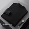 Men's Half-High Collar Solid Wool Sweater – Business Casual Knitted Pullover