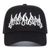 Neue modische Baseballkappe mit Flammenstickerei Hip Hop Skateboarding-Kappe Outdoor tägliche Freizeit Sonnenschutzkappe Unisex Netzmütze