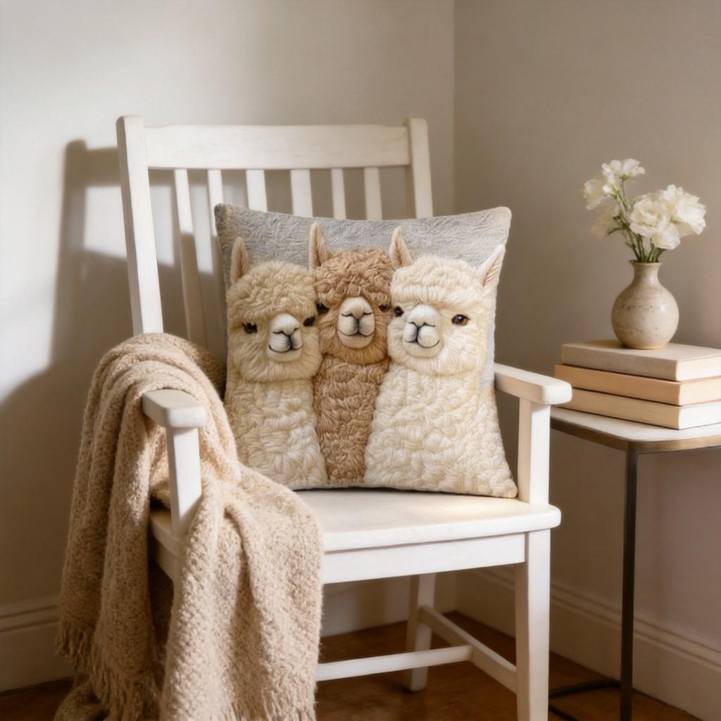 Animal Plush Throw Pillow Cover With Soft Faux Fur For Sofa Decor