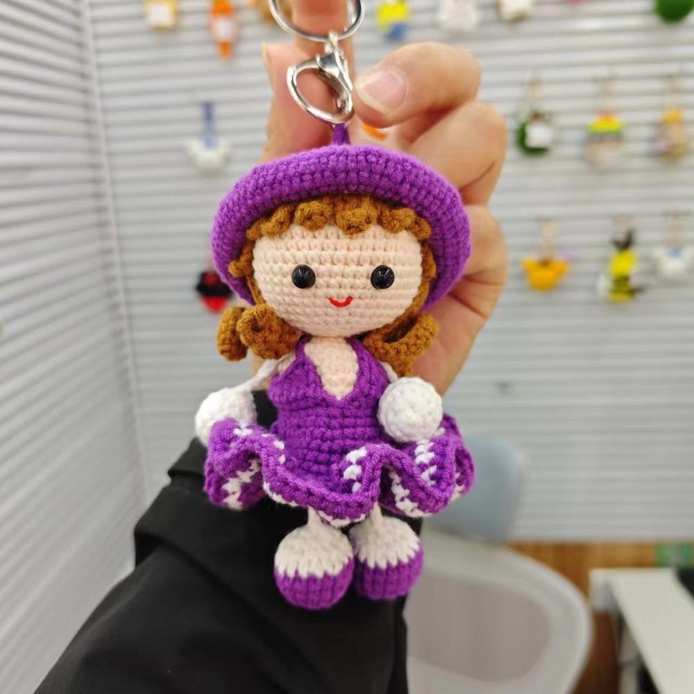 Customized 12-20cm High Handmade Crochet  Doll Pendant, Finished Crochet  Cute Frog Doll Decoration for Table,creative Key Chain