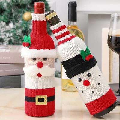 Decoratiuni de Craciun Mos Craciun Om de zapada Husa sticlei de vin tricotata Noel Natal Decor Craciun Fericit pentru capac pentru sticle de casa 2024