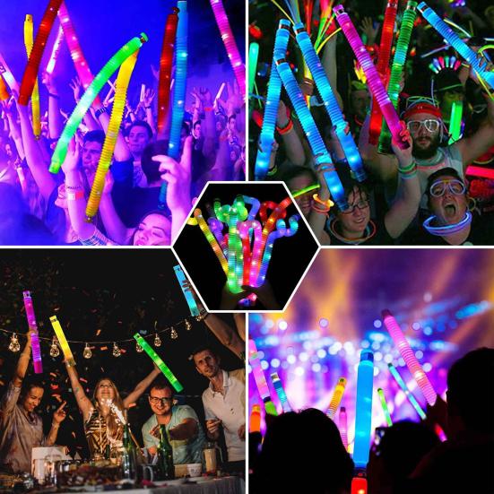 12 Pcs Glow Sticks Party Favors LED Light Up Pop Tubes Kids
