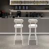 2PCS 25.6 Inch Height Adjustable Folding Bar Stools, Padded Seat, Modern Stool Set for Kitchen, Counter - White, 275lbs Capacity