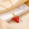 Strand Fruit Strawberry Sweet Necklace Accessory Women's Simple Luxury High Titanium Steel Collar Chain