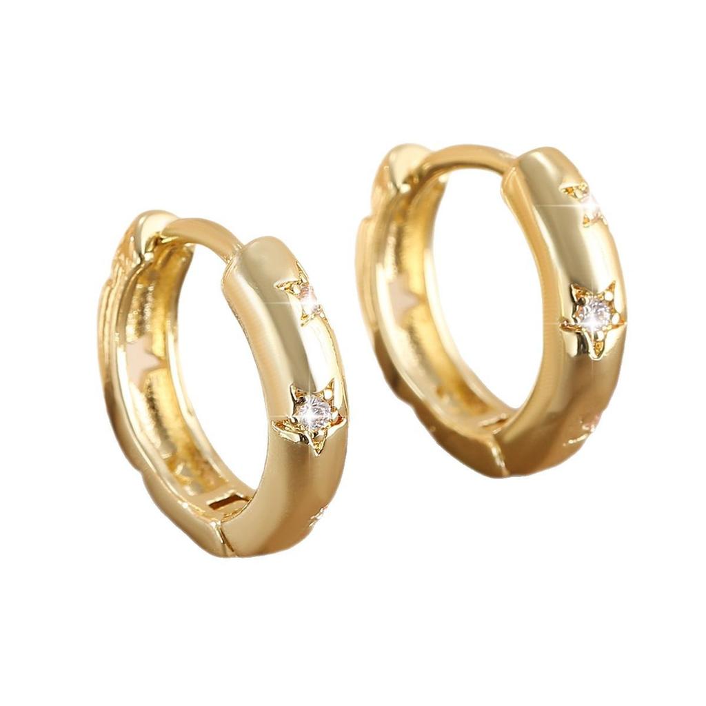 New 925 Silver Shining Zircon Earrings Women's Circle Spiral Star Shaped Earrings Elegant Jewelry Birthday Party Gifts