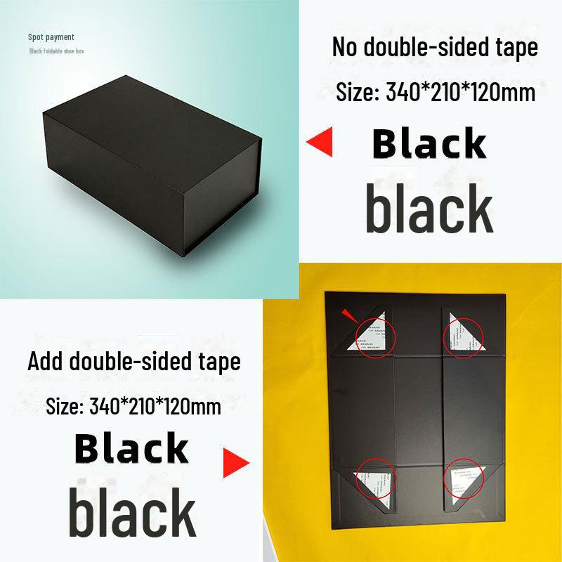 

«Элегантная черно-белая складная коробка для обуви — универсальная подарочная коробка, экономящая место»