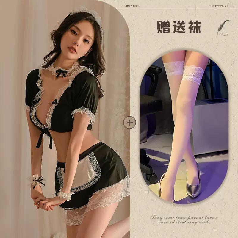 Sexy lingerie sexy maid cute uniform seduction show big passion without teasing babes midnight glamour suit